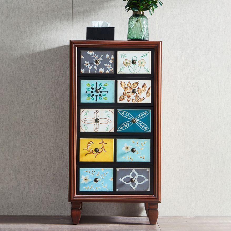 アメリカの伝統的な木製収納チェスト ホーム横型チェスト 引き出し付き