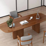 Scrivania di scrittura industriale di altezza da 29,25 pollici da scrivania ovale in legno massiccio