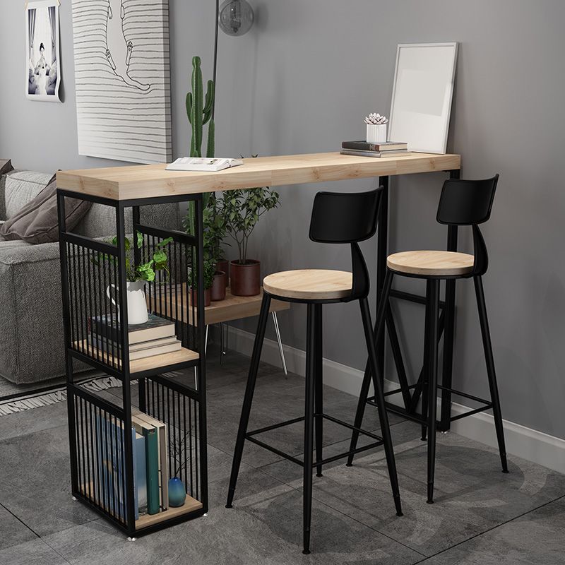 Industrial Rectangle Bistro Bar Desk Solid Wood Bistro Table for Indoor Clearhalo 'Bar Furniture' 'Bar Tables' 'bar_tables' 'furn' 'furn_bar_tables' 'Furniture' 'Kitchen & Dining Furniture' 1200x1200_bb1ceaf1-9328-45db-850a-a57db4657ef8