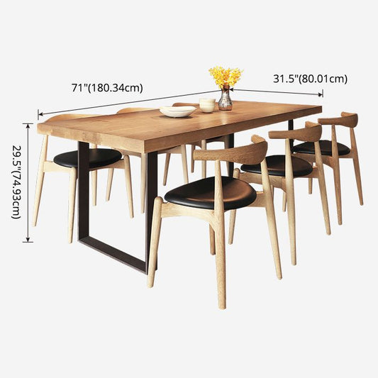 Standard Solid Wood Top Dining Set with 2 Black Metallic Legs for Dining Room Furniture Clearhalo 'Dining Room Sets' 'Dining Tables & Seating' 'dining_room_set' 'furn' 'furn_dining_room_set' 'Furniture' 'furniture_dining_room_set' 'Kitchen & Dining Furniture' 'kitchen&dining_furn' 'kitchen' 1200x1200_bb1d909b-7eca-40f2-811b-f48d31c2e975