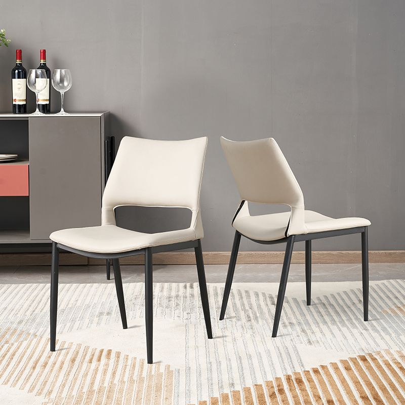 Modern Leather Restaurant Side Chair Matte Finish Open Back Dining Chair (Set of 2) Clearhalo ' kitchen&dining_furn' 'Dining Chairs' 'Dining Tables & Seating' 'dining_chair' 'furn' 'furn_dining_chair' 'Furniture' 'furniture_dining_chair' 'Kitchen & Dining Furniture' 'kitchen' 1200x1200_bb1db290-7d0c-4479-893c-647170cbf8ab