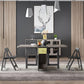 Mid-Century Modern Dining Table Rectangle Drop-Leaf 59" Dining Table(only table) Clearhalo ' dining_table' 'Dining Tables & Seating' 'Dining Tables' 'furn' 'furn_dining_table' 'Furniture' 'furniture_dining_table' 'Kitchen & Dining Furniture' 'kitchen&dining_furn' 'kitchen' 'kitchen_dining_table' 1200x1200_bb1e1deb-b55d-4ff2-add6-b519440f53a0