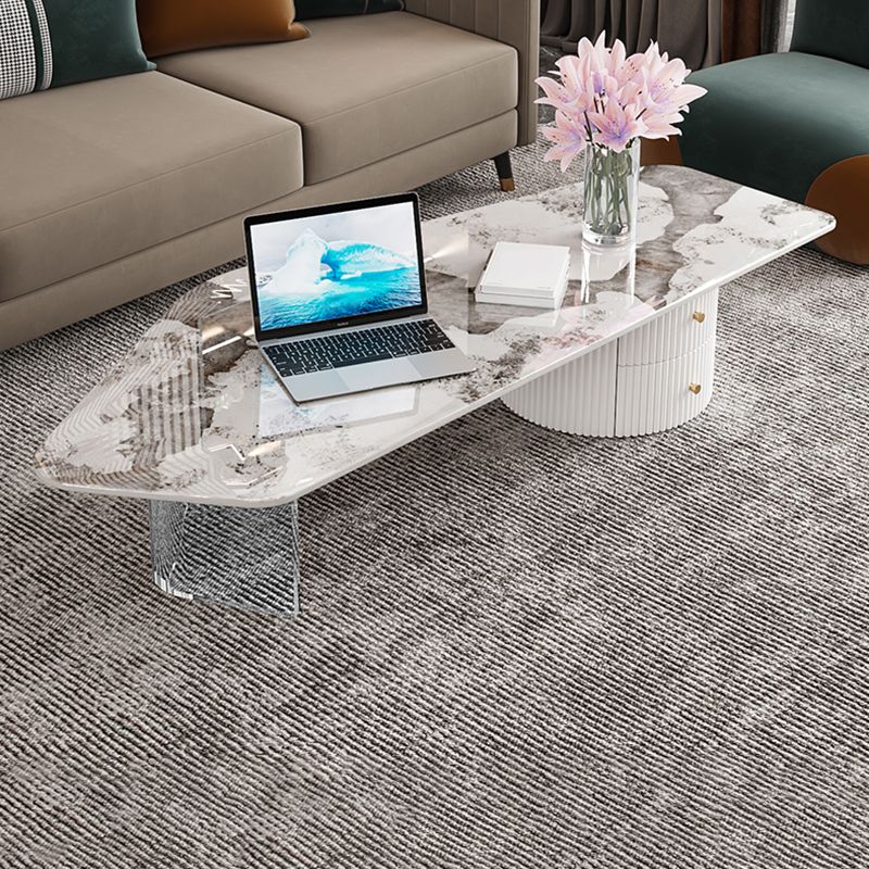 Modern Acrylic Legs Coffee Table Slate Coffee Table for Living Room Clearhalo 'Coffee & Accent Tables' 'Coffee Tables' 'coffee_tables' 'furn' 'furn_coffee_tables' 'Furniture' 'Living Room Furniture' 1200x1200_bb1ecc0c-f0fb-4553-89fe-afc0b4669f5c