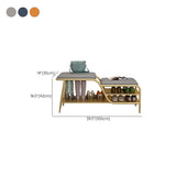 14 Inch Wide Modern Entryway Bench Cushioned Rectangle Metal Seating Bench with Shelves Clearhalo 'Benches' 'Chairs & Seating' 'furn' 'furn_benches' 'Furniture' 'Living Room Furniture' 1200x1200_bb202d34-1758-401d-a389-83ec41b02438