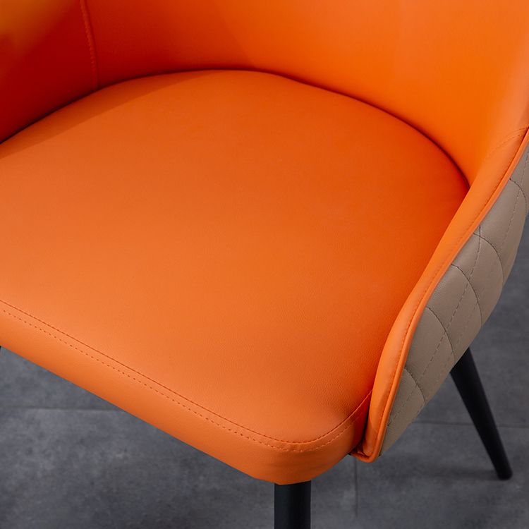 Contemporary Metal Dining Room Chairs Faux Leather Dining Chairs for Home Use Clearhalo ' kitchen&dining_furn' 'Dining Chairs' 'Dining Tables & Seating' 'dining_chair' 'furn' 'furn_dining_chair' 'Furniture' 'furniture_dining_chair' 'Kitchen & Dining Furniture' 'kitchen' 1200x1200_bb206691-c8b5-4059-8350-7f12dd5927d7