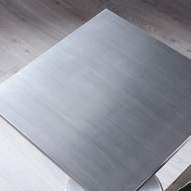 Industrial Dining Room Table Stainless Steel Table with Pedestal Table Clearhalo ' dining_table' 'Dining Tables & Seating' 'Dining Tables' 'furn' 'furn_dining_table' 'Furniture' 'furniture_dining_table' 'Kitchen & Dining Furniture' 'kitchen&dining_furn' 'kitchen' 'kitchen_dining_table' 1200x1200_bb22c117-1cf5-4c5d-b6fd-747f6f2c668b