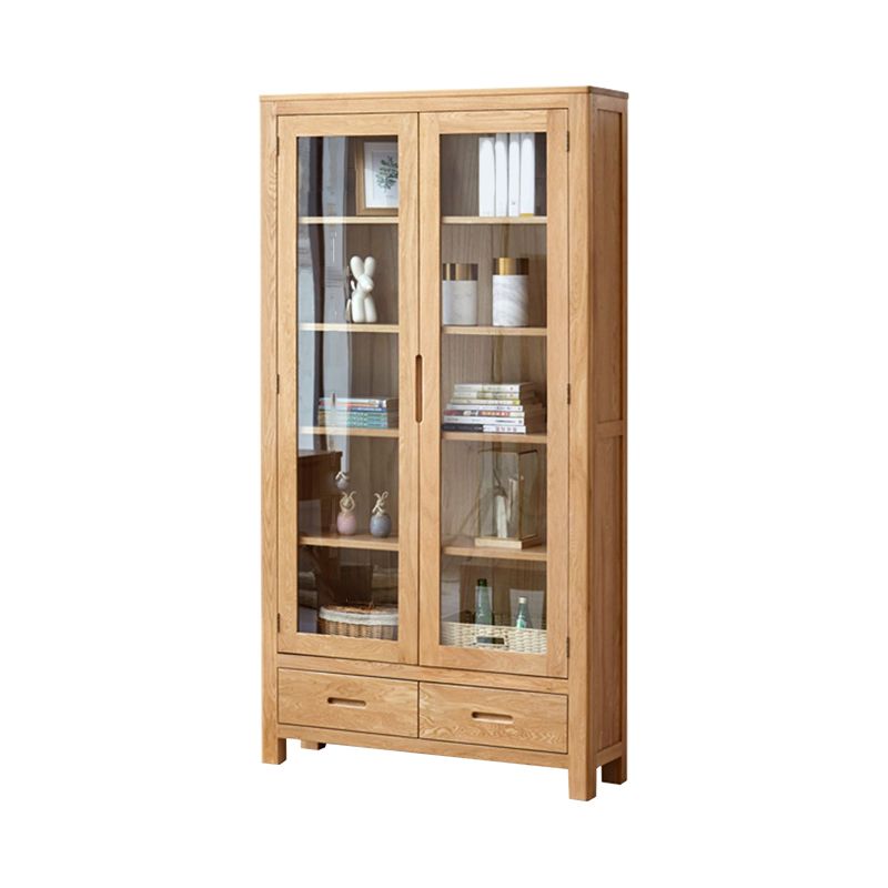 Solid Wood Display Cabinet Modern Style Glass Door with Adjustable Shelf Clearhalo 'Display & China Cabinets' 'display_china_cabinets' 'furn' 'furn_display_china_cabinets' 'Furniture' 'Kitchen & Dining Furniture' 1200x1200_bb25e299-36e5-4cf2-8efc-699854fc6eab