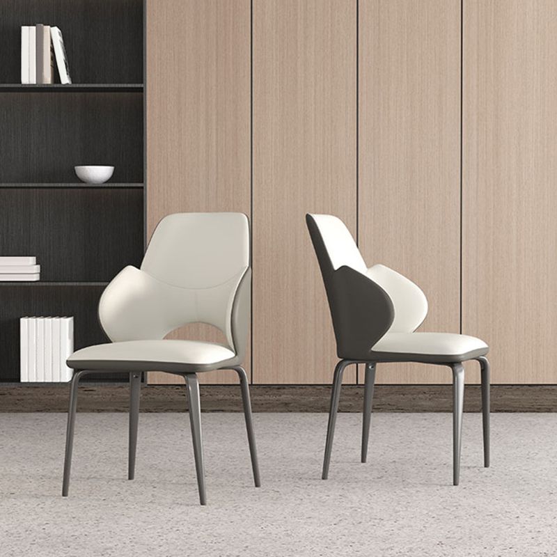 Modern Arm Chair Faux Leather Open Back Dining Room Chair for Kitchen Clearhalo 'Dining Chairs' 'Dining Tables & Seating' 'dining_chair' 'furn' 'furn_dining_chair' 'Furniture' 'Kitchen & Dining Furniture' 1200x1200_bb2697ff-2bb6-4bb0-9860-2b1bff54c0be