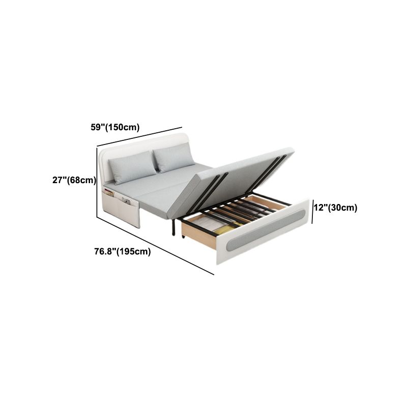 コンテンポラリー33.46 "Hフェイクレザーアームレスソファベッドストレージ付きアパート用