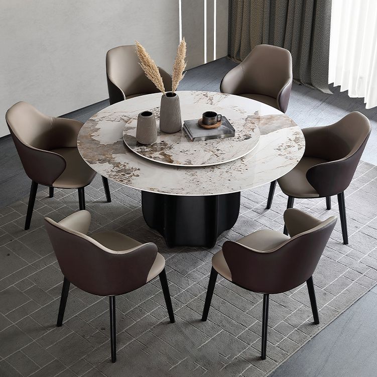 Modern Dining Table Round Sintered Stone Table for Restaurant Clearhalo 'Dining Tables & Seating' 'Dining Tables' 'dining_table' 'furn' 'furn_dining_table' 'Furniture' 'furniture_dining_table' 'Kitchen & Dining Furniture' 'kitchen' 'kitchen_dining_table' 1200x1200_bb28c714-e7ae-436f-ad32-132ef91939c7