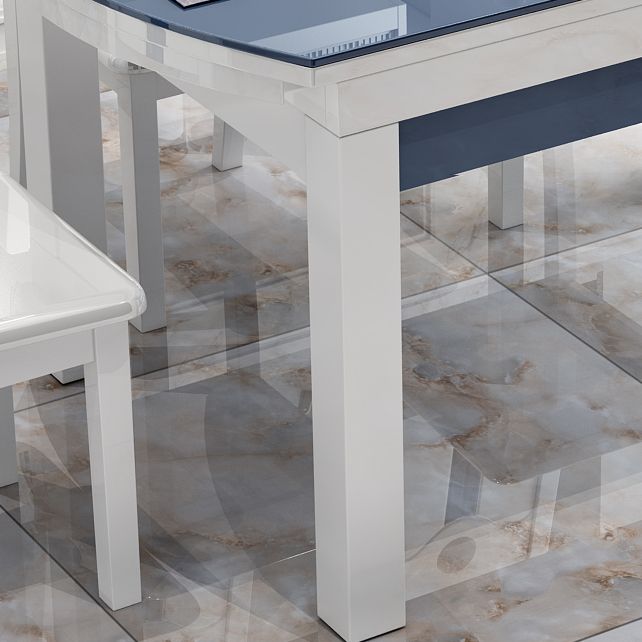 Modern Scalable Glass Desktop Metal Legs Dining Table for Dining Room Clearhalo 'Dining Tables & Seating' 'Dining Tables' 'dining_table' 'furn' 'furn_dining_table' 'Furniture' 'Kitchen & Dining Furniture' 1200x1200_bb28ebf3-9a9e-4405-aae2-cc244f6d32b9