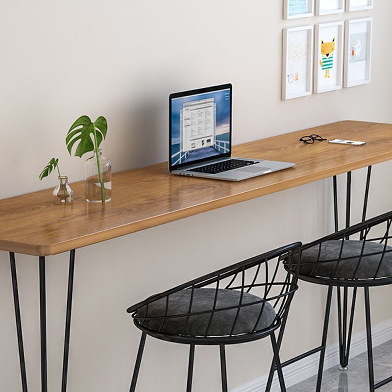 Wood Bar Dining Table Modern Rectangle Bar Table with 4 Legs Pedestal for Milk Tea Shop Clearhalo 'Bar Furniture' 'Bar Tables' 'bar_tables' 'furn' 'furn_bar_tables' 'Furniture' 'furniture_bar_tables' 'Kitchen & Dining Furniture' 1200x1200_bb29ff46-79e3-40dd-b314-b95052024da7
