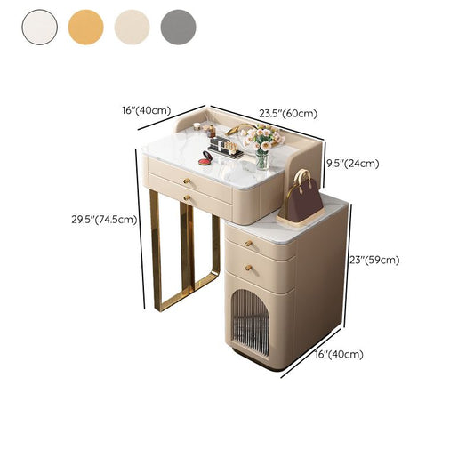 5 Storage Drawers Makeup Vanity Desk Stone Top Dressing Table Clearhalo 'Bedroom Furniture' 'furn' 'furn_makeup_vanities' 'Furniture' 'Makeup Vanities' 'makeup_vanities' 1200x1200_bb2d7c79-1121-47e5-8875-aa235a4f53bf