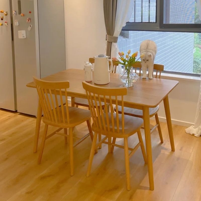 Rectangle Casual Style Dining Table Wood Color Fixed Table with Solid Wood Clearhalo ' dining_table' 'Dining Tables & Seating' 'Dining Tables' 'furn' 'furn_dining_table' 'Furniture' 'furniture_dining_table' 'Kitchen & Dining Furniture' 'kitchen&dining_furn' 'kitchen' 'kitchen_dining_table' 1200x1200_bb2e665e-7841-47b1-ba2a-d08a0a3b6f36