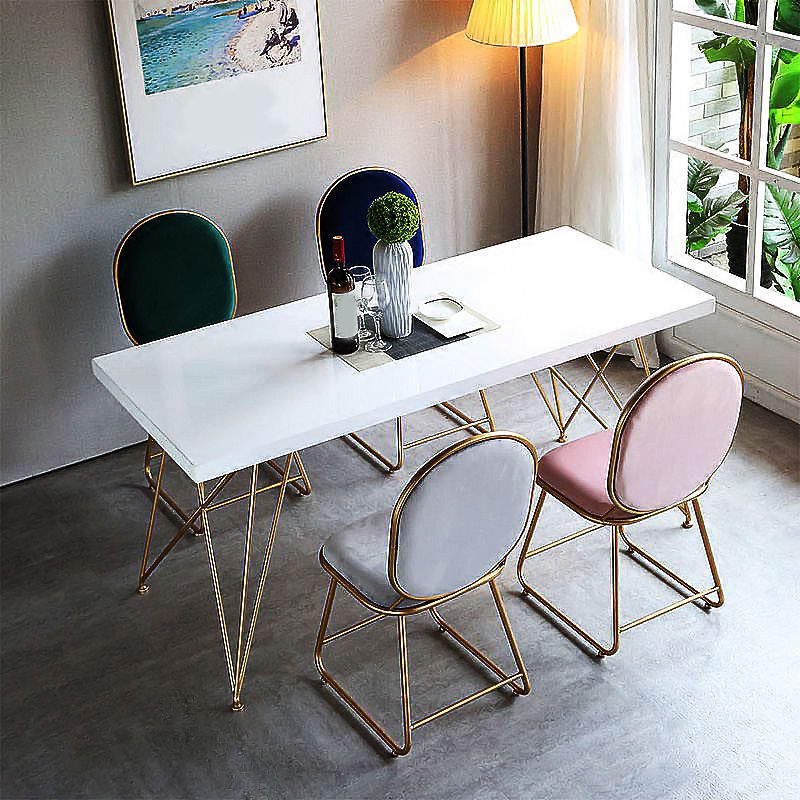 Set da pranzo in legno in solido bianco 1/5 pezzi set di dinette contemporanea