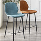 Contemporary Leather Bar Stools Indoor Barstool with Iron Legs and Low Back