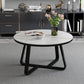 17"H Glam Coffee Table Slate Round Single Coffee Cocktail Table