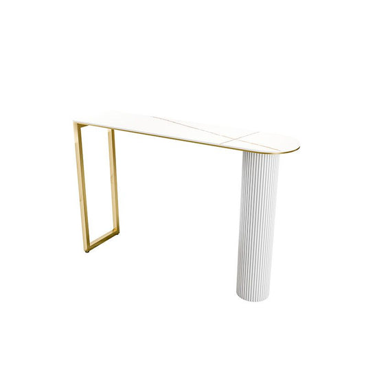 Glam Marble Pub Table with Specialty Table Top Double Pedestal Table - 42" H Clearhalo 'Bar Furniture' 'Bar Tables' 'bar_tables' 'furn' 'furn_bar_tables' 'Furniture' 'furniture_bar_tables' 'Kitchen & Dining Furniture' 1200x1200_bb32a32b-dded-43f6-91d9-0ea70b5b27dc