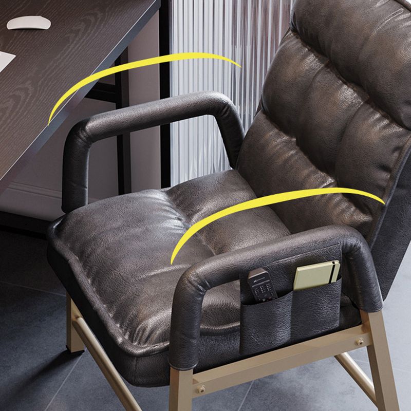 Modern Padded Arms Desk Chair Mid Back Home Office Chair No Wheels Clearhalo 'furn' 'furn_office_chair' 'Furniture' 'Office Chairs' 'Office Furniture' 'office_chair' 1200x1200_bb33e2f9-371d-4178-a012-6d3a5f1aa571