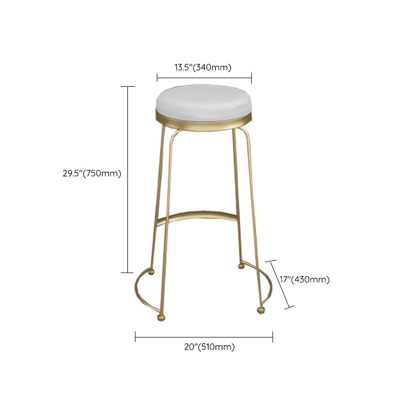 Armless Dining Stools Glam Upholstered Bar Stools with Metal Base Clearhalo 'Bar Furniture' 'Bar Stools' 'bar_stools' 'furn' 'furn_bar_stools' 'Furniture' 'Kitchen & Dining Furniture' 1200x1200_bb340b0b-c840-4428-b3df-cf364a8d616a