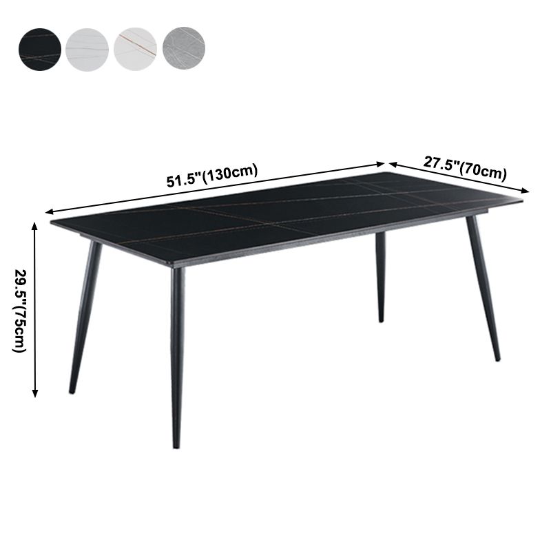 Metal Industrial Rectangle Dining Table Sintered Stone Table with Black Legs Clearhalo ' dining_table' 'Dining Tables & Seating' 'Dining Tables' 'furn' 'furn_dining_table' 'Furniture' 'furniture_dining_table' 'Kitchen & Dining Furniture' 'kitchen&dining_furn' 'kitchen' 'kitchen_dining_table' 1200x1200_bb37f43f-77a6-43b8-a1c3-850a01e0c004