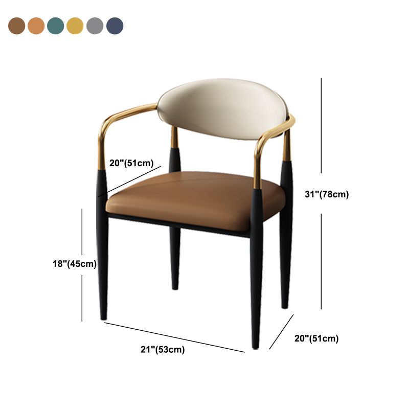 Metal Industrial Side Chair Metallic Finish Open Back Dining Arm Chair Clearhalo 'Dining Chairs' 'Dining Tables & Seating' 'dining_chair' 'furn' 'furn_dining_chair' 'Furniture' 'Kitchen & Dining Furniture' 1200x1200_bb39c99a-d41b-43e3-b019-c17f358df3e7