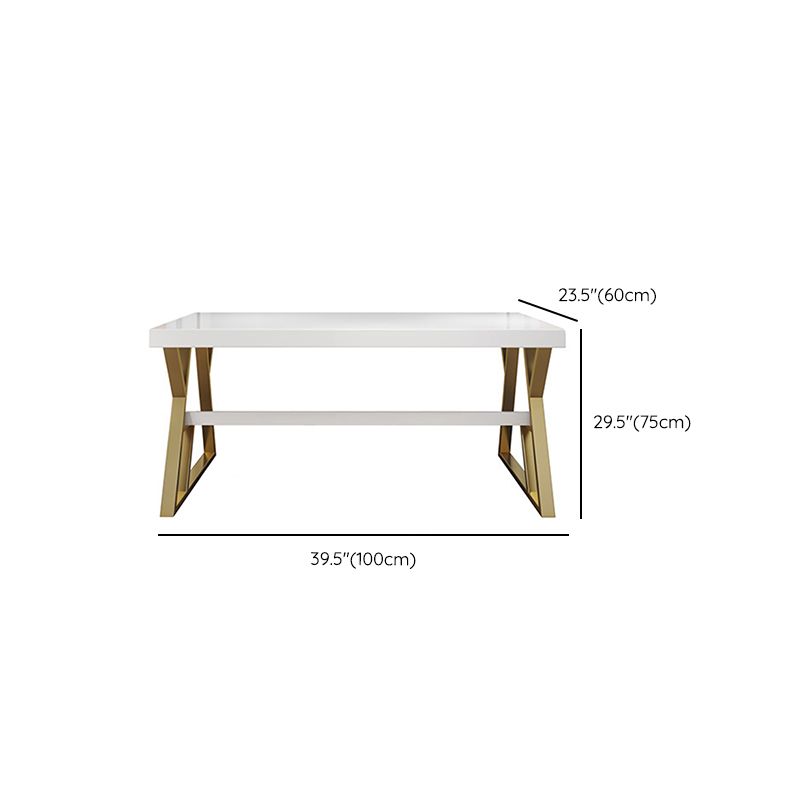 Solid Wood Rectangular Writing Desk 29.53-inch Tall Office Desk with Shelf Clearhalo 'furn' 'furn_office_desk' 'Furniture' 'Office Desks' 'Office Furniture' 'office_desk' 1200x1200_bb39cdfe-d376-4877-9b94-44712bab77fa