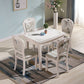 Simplicity Style Rectangle Glass Dining Site Table with 4 Legs