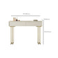 Contemporary Beige Solid Wood Makeup Vanity Desk with Metal Base