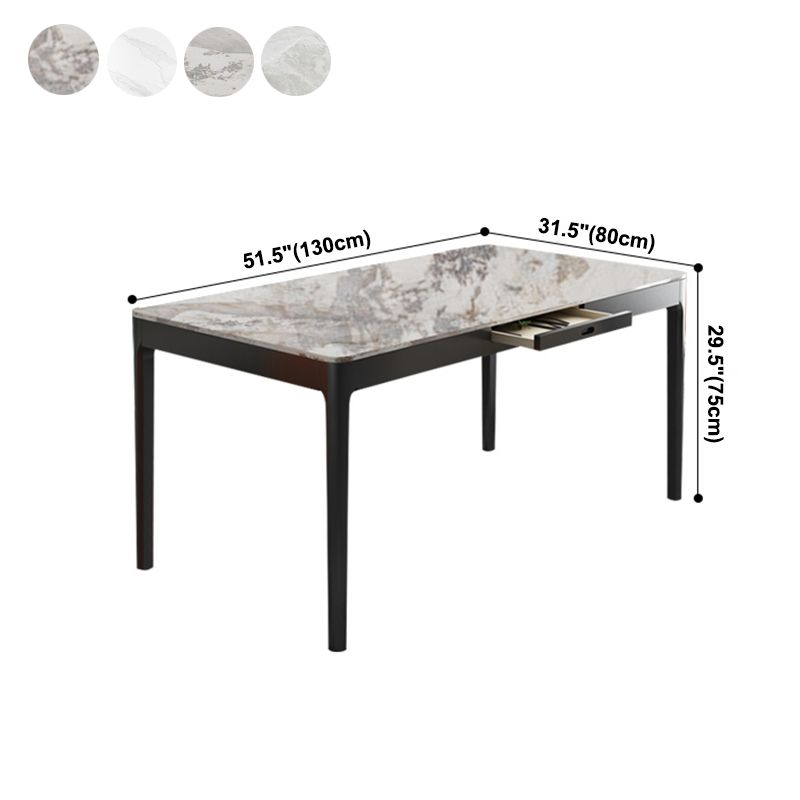 Rectangle Shape Sintered Stone Dining Table Simplicity 4 Legs Table for Dining Room Clearhalo ' dining_table' 'Dining Tables & Seating' 'Dining Tables' 'furn' 'furn_dining_table' 'Furniture' 'furniture_dining_table' 'Kitchen & Dining Furniture' 'kitchen&dining_furn' 'kitchen' 'kitchen_dining_table' 1200x1200_bb3a82de-bd9e-4a46-a2c3-0a7132bc21c7