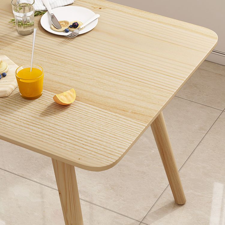 Rechthoekige eettafel Modern natuurlijk eiken massief houten tafelblad voor woonkamer