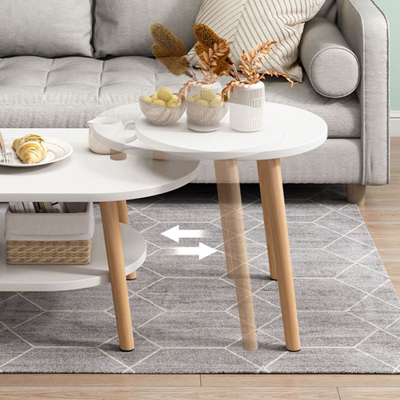 Modern Wooden Coffee Table Oval Bunching Coffee Table Set for Living Room Clearhalo 'Coffee & Accent Tables' 'Coffee Tables' 'coffee_tables' 'furn' 'furn_coffee_tables' 'Furniture' 'Living Room Furniture' 1200x1200_bb3ad074-8b29-4af4-9900-c7873f375c82