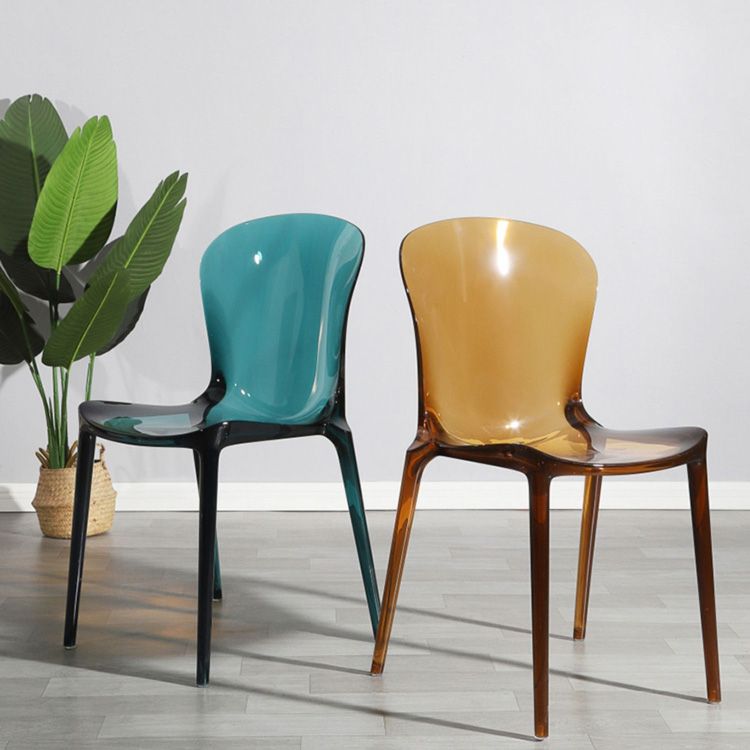 Chaise latéral de cuisine de cuisine contemporaine chaises Parsons en plastique