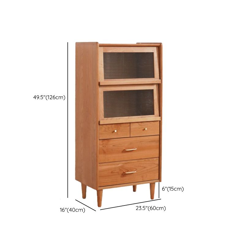 Modern Style Sideboard Cabinet Home Wooden Side Board with Glass Doors Clearhalo 'buffet_sideboard' 'Buffets & Sideboards' 'furn' 'furn_buffet_sideboard' 'Furniture' 'Kitchen & Dining Furniture' 1200x1200_bb3c4a0d-af31-409b-a346-c94c68850f09