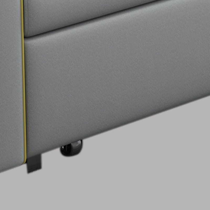 Contemporary Grey Bonded Leather Sleeper Sofa with Box and Cushion Back Clearhalo 'furn' 'furn_futons' 'Furniture' 'Futons & Daybeds' 'Futons' 'Living Room Furniture' 1200x1200_bb3c9db6-6115-4e1d-bc17-b94878347e49