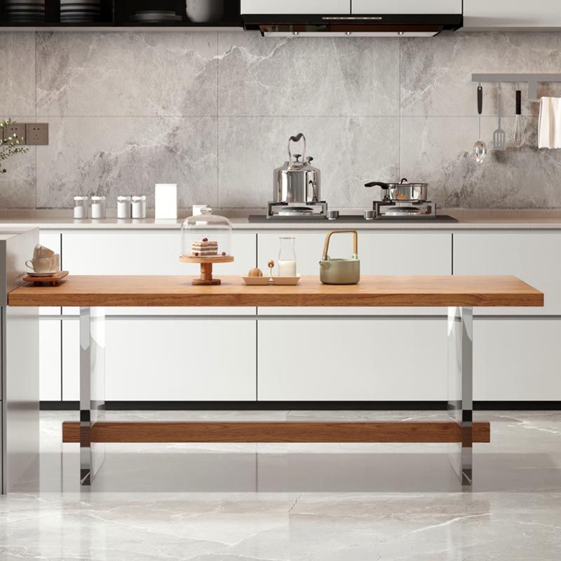 Rectangle 1/2/5/7 Pieces Dining Set Acrylic Base Dining Furniture in Natural Clearhalo 'Dining Room Sets' 'Dining Tables & Seating' 'dining_room_set' 'furn' 'furn_dining_room_set' 'Furniture' 'Kitchen & Dining Furniture' 1200x1200_bb3d2cec-f1a2-4553-bbc3-682544a7a1ae
