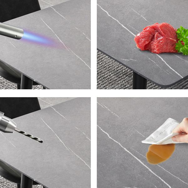 Stile moderno 1/4/5/6/7 pezzi sedie da pranzo set mobili in pietra rettangolo per casa