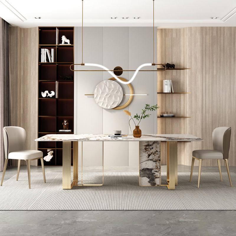 Glam Style Sintered Stone Dining Set 1/2/3/5/6 Pieces Dining Set for Dining Areas Clearhalo 'Dining Room Sets' 'Dining Tables & Seating' 'dining_room_set' 'furn' 'furn_dining_room_set' 'Furniture' 'furniture_dining_room_set' 'Kitchen & Dining Furniture' 1200x1200_bb406457-4847-4960-8a82-619e7f188b06