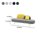 Sofa sans bras moderne de 30,70 "de largeur standard en velours de large pour le salon