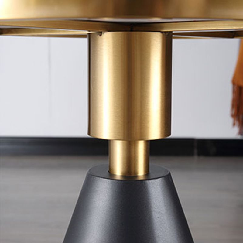 21.5" Tall Modern Round Side End Table with Metal Pedestal Base