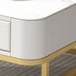 Square Coffee Table Frame Glass Top Coffee Table with Metal Legs Clearhalo 'Coffee & Accent Tables' 'Coffee Tables' 'coffee_tables' 'furn' 'furn_coffee_tables' 'Furniture' 'Living Room Furniture' 1200x1200_bb426f7e-ef87-4b92-9337-b3bfbea381c4