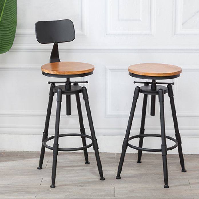 Modern Rotatable Counter Stool Iron Bar Stool with Seat and Pedal