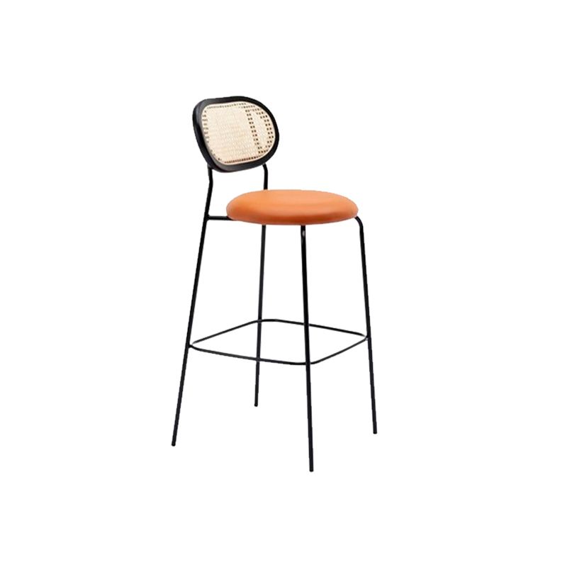 Taburetes de comedor con respaldo bajo Taburetes de bar sin brazos contemporáneos con base de metal