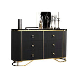 Commode de pierre de poitrine de rangement glamour classique de 15,6 pouces avec 6 tiroirs