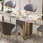 Luxury Sintered Stone Dining Set Rectangle 1/3/4/5/6/7/9 Pieces Dining Table with Chairs Clearhalo 'Dining Room Sets' 'Dining Tables & Seating' 'dining_room_set' 'furn' 'furn_dining_room_set' 'Furniture' 'furniture_dining_room_set' 'Kitchen & Dining Furniture' 1200x1200_bb481860-7cc3-462f-bec6-e6dc9fc60657