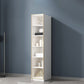Modern Engineered Wood Bookshelf Standard Closed Back Vertical Bookcase with Doors