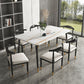 Rectangular Scandinavian Sintered Stone Dining Room Set Dining Furniture with Metallic Base Clearhalo 'Dining Room Sets' 'Dining Tables & Seating' 'dining_room_set' 'furn' 'furn_dining_room_set' 'Furniture' 'furniture_dining_room_set' 'Kitchen & Dining Furniture' 'kitchen&dining_furn' 'kitchen' 1200x1200_bb4b57c6-f895-4d48-a24c-3f6baa0ed894