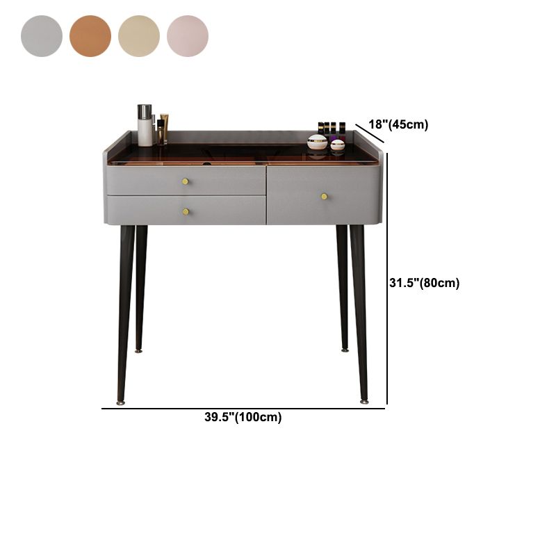 Massivholz Waschtisch moderner Glas Top Waschtisch und Stuhlset mit Schubladen