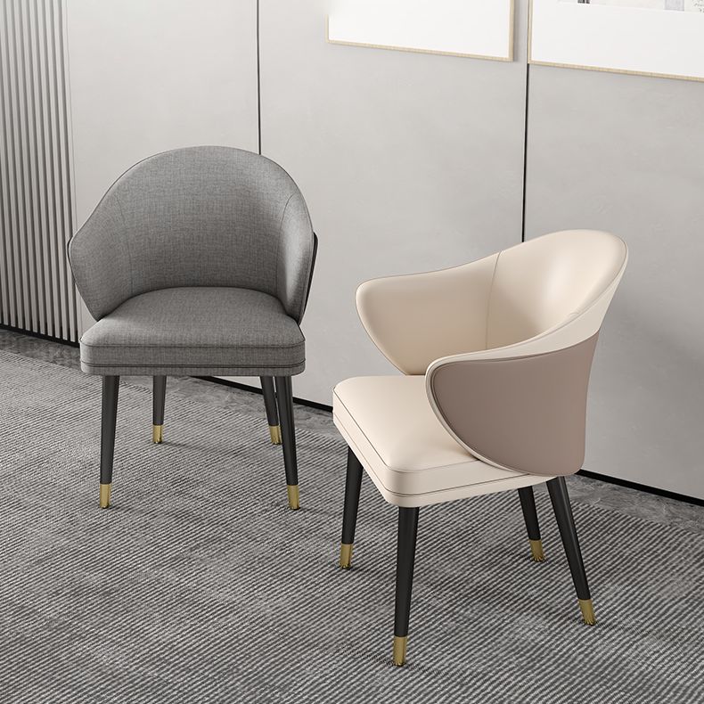 Glam Metal Dining Room Chairs PU Leather Dining Arm Chair for Restaurant Use Clearhalo ' kitchen&dining_furn' 'Dining Chairs' 'Dining Tables & Seating' 'dining_chair' 'furn' 'furn_dining_chair' 'Furniture' 'furniture_dining_chair' 'Kitchen & Dining Furniture' 'kitchen' 1200x1200_bb4d8894-7b23-4277-b998-c67619212f34