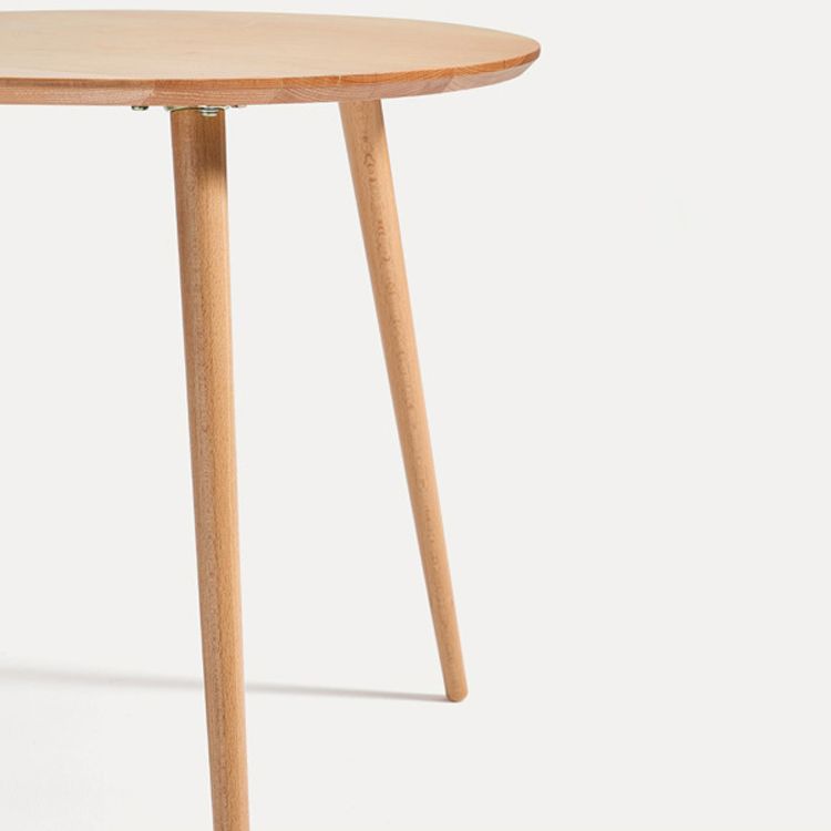 Modern Wood Round Side Table 4 Legs End Table in Natural/White Clearhalo 'Coffee & Accent Tables' 'End & Side Tables' 'end_side_table' 'end_side_tables' 'furn' 'furn_end_side_tables' 'Furniture' 'furniture_end_side_table' 'Living Room Furniture' 1200x1200_bb4f0077-fd1f-4fa3-b4ab-2146a67ab6aa